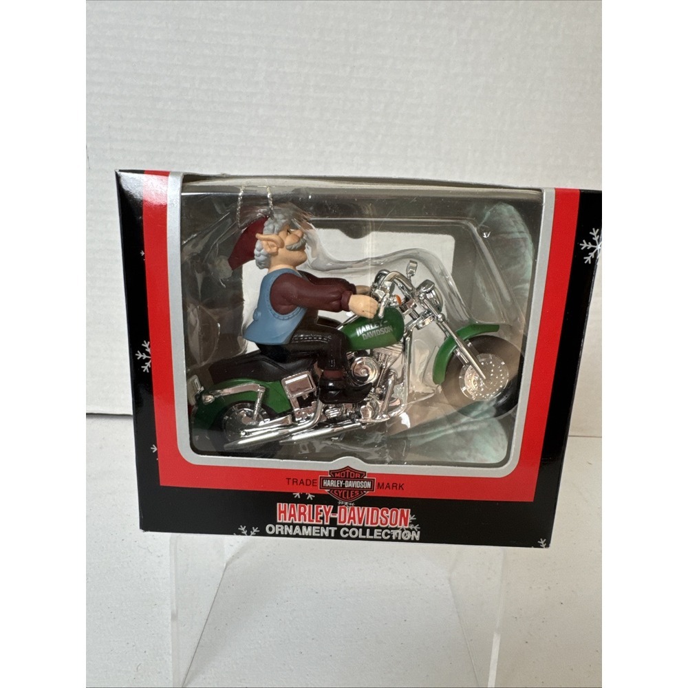 2002 Harley Davidson Elf Green Harley Motorcycle Christmas Ornament Cavanagh